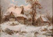Dorfansicht im Winter Karl Julius von Leypold